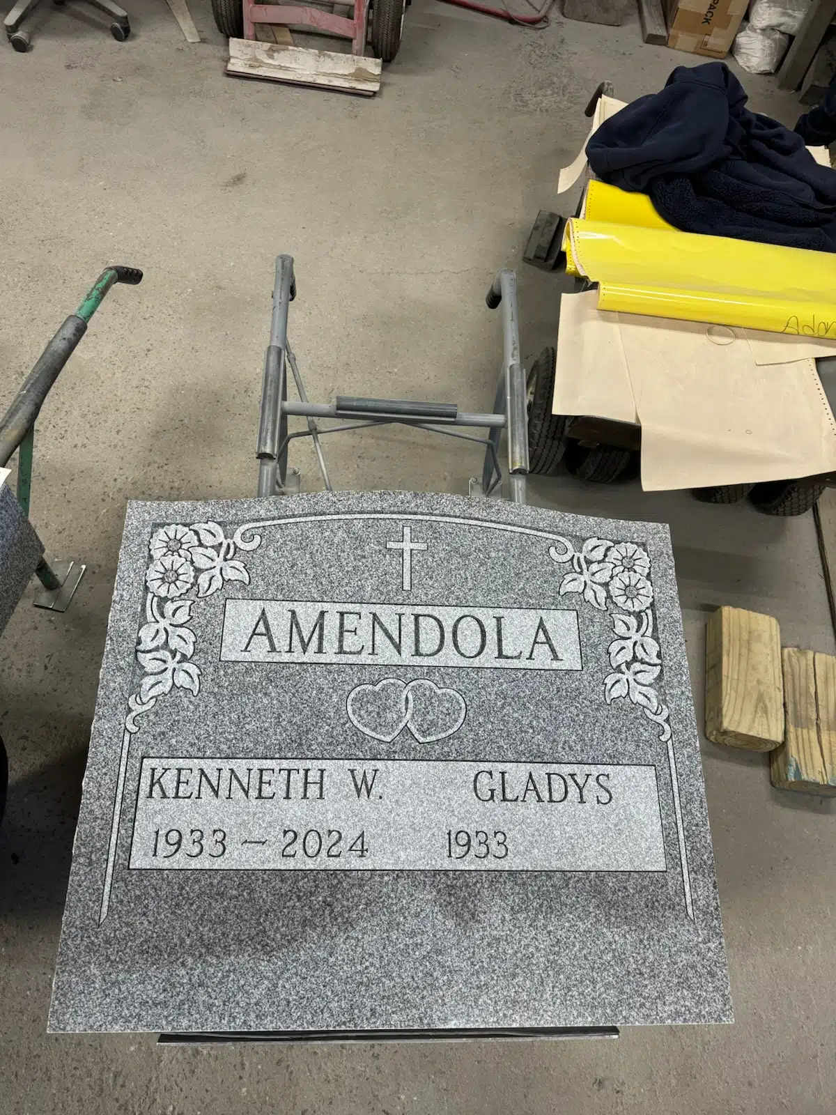 Granite Memorial Bench hand-carved by Memorial Bench Store in NJ — image 3