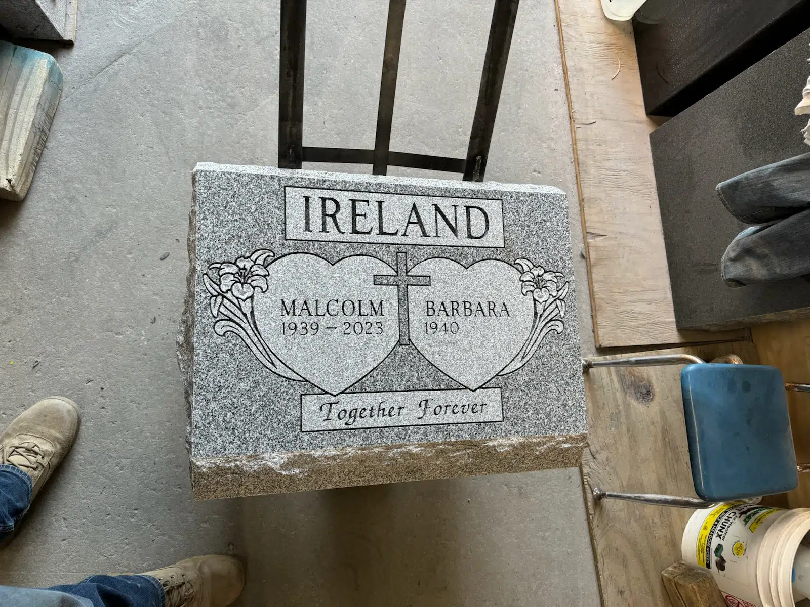 Granite Memorial Bench hand-carved by Memorial Bench Store in NJ — image 3